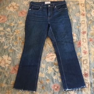 Everlane Raw Edge Kickflare Dark Jeans
